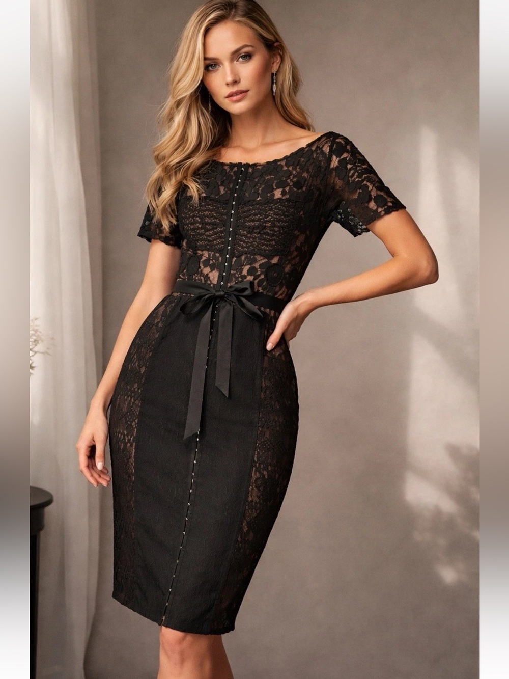 NWOT Anthropologie Beguile by Byron Lars Carissima Sheath in Black Dress SIZE 12 - Picture 1 of 15